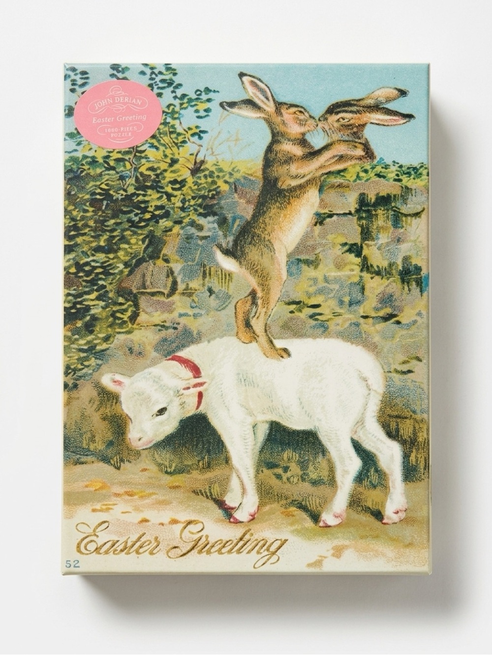 John Derian Easter Greeting Jigsaw Puzzle - White & Blue Artwork